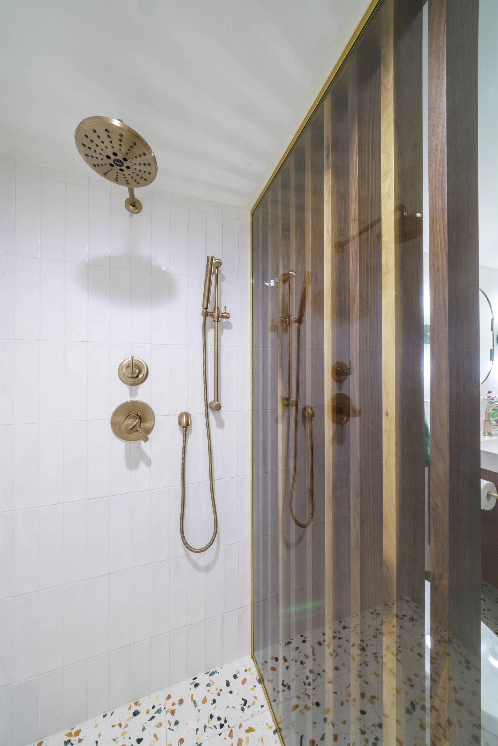 Colorful Cooper Basement and Bathroom